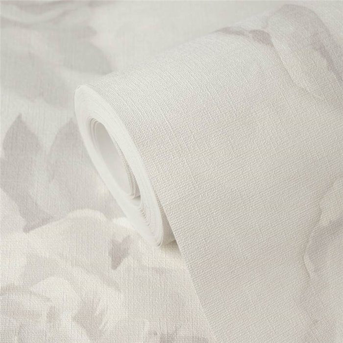 Papeldecor|Romantic large floral wallpaper grey tones|Bedrooms