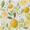 Papeldecor|Papier peint floral aux citrons gris et jaune|Cuisine