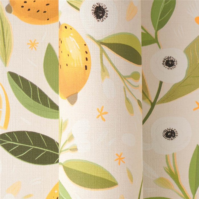 Papeldecor|Lemon wallpaper white and yellow|Kitchen