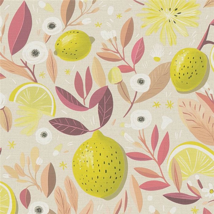 Papeldecor|Papier peint citrons multicolore|Cuisine