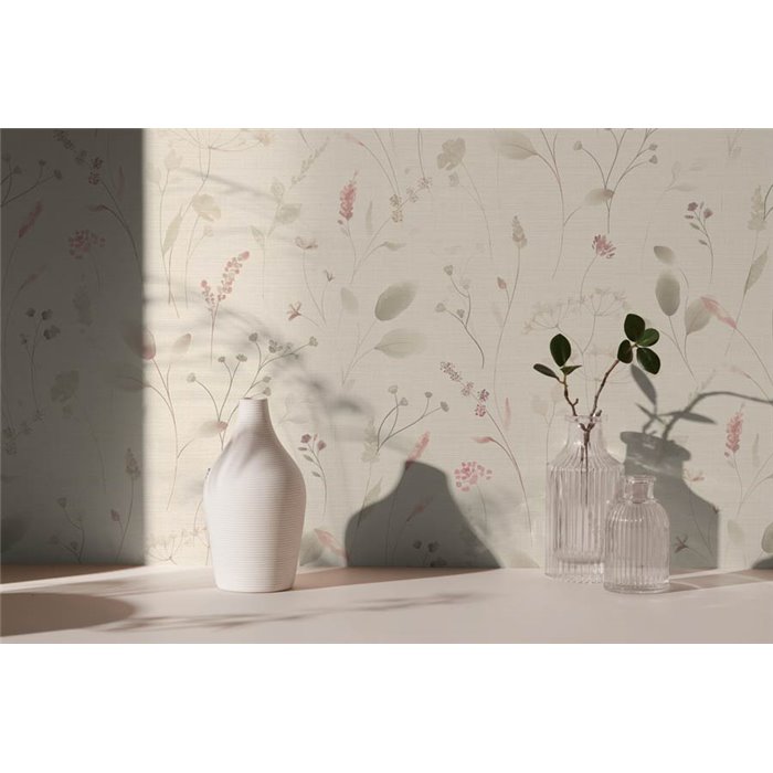 Papeldecor|Papier peint romantique fleurs des champs tons pastel|Chambres