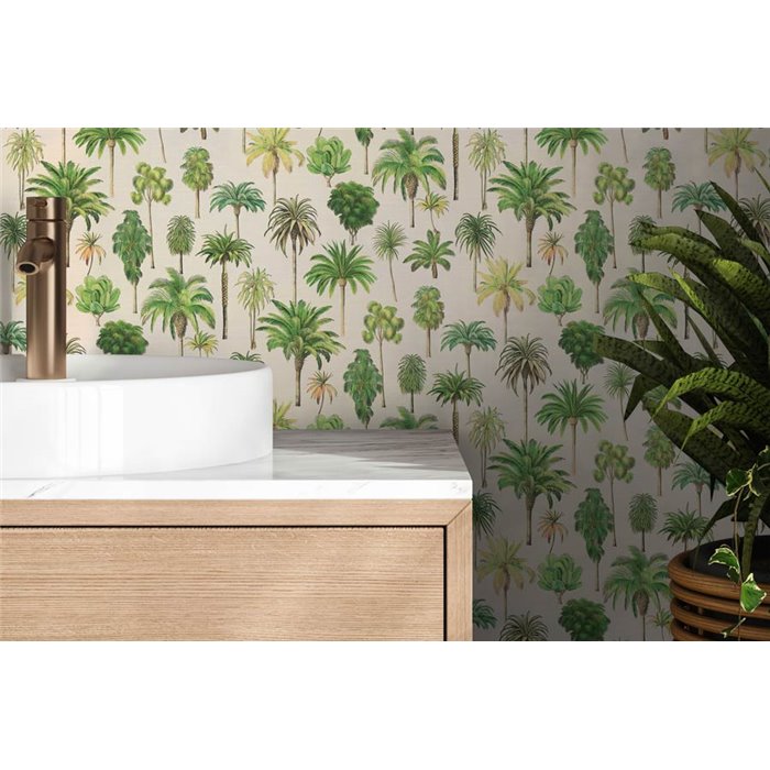 Papeldecor|Palmenoase Tapete beige|Gastronomie & Hotellerie