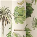 Papeldecor|Papier peint oasis de palmiers beige|Hôtellerie