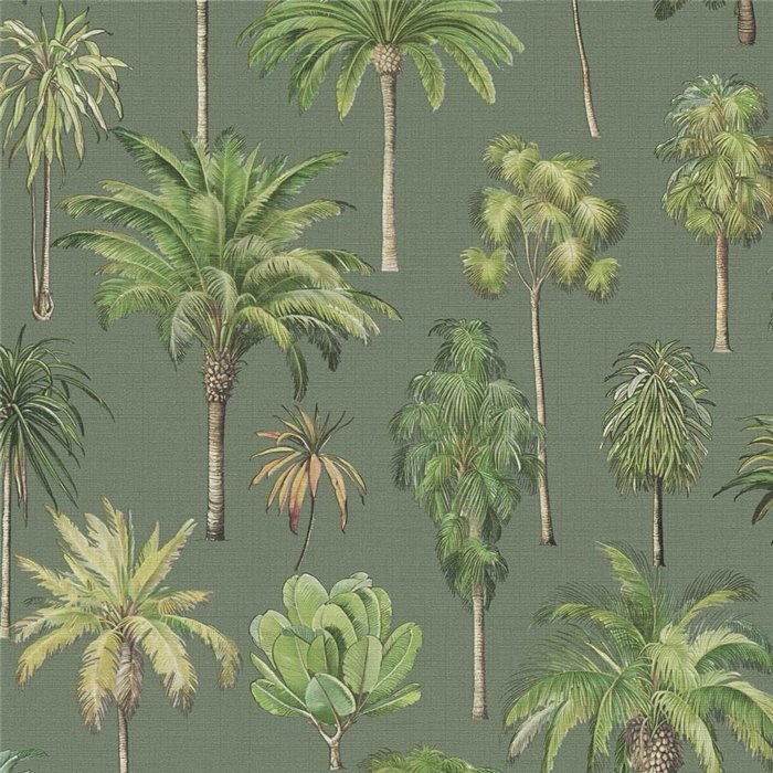 Papeldecor|Tropische Palmentapete grün|Tropische