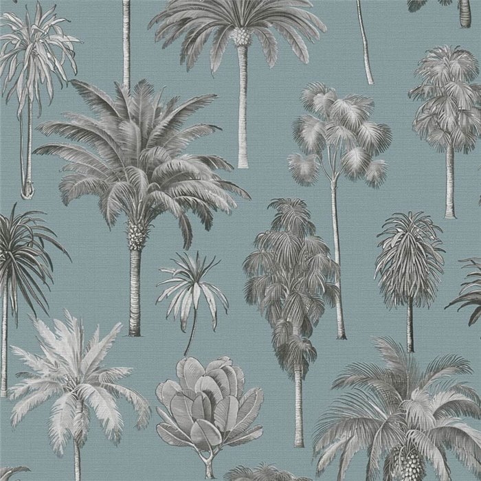 Papeldecor|Papel pintado palmeras azul turquesa|Locales Comerciales