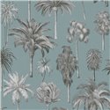 Papeldecor|Papel pintado palmeras azul turquesa|Locales Comerciales