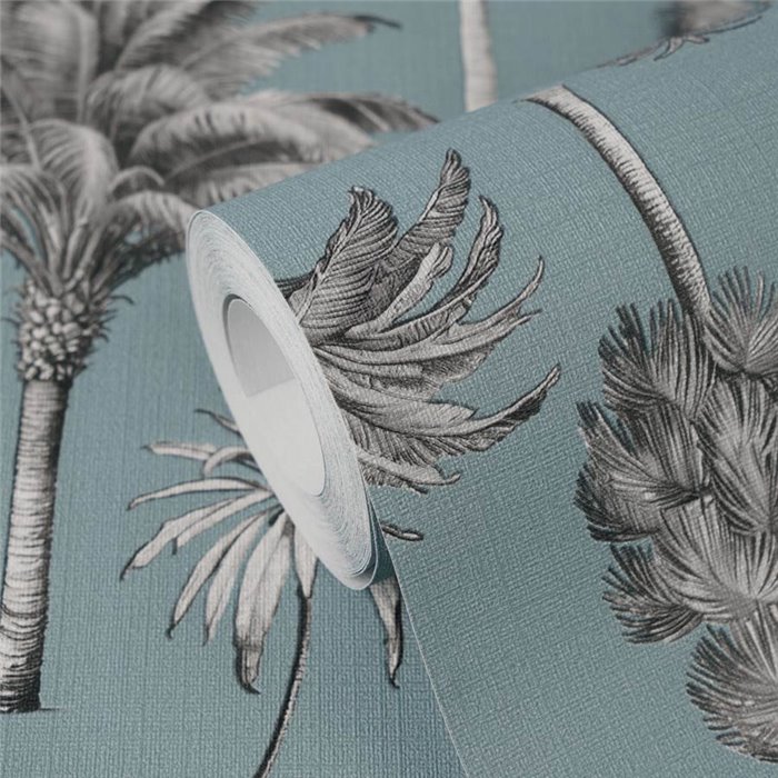 Papeldecor|Papier peint palmiers bleu turquoise|Locaux commerciaux