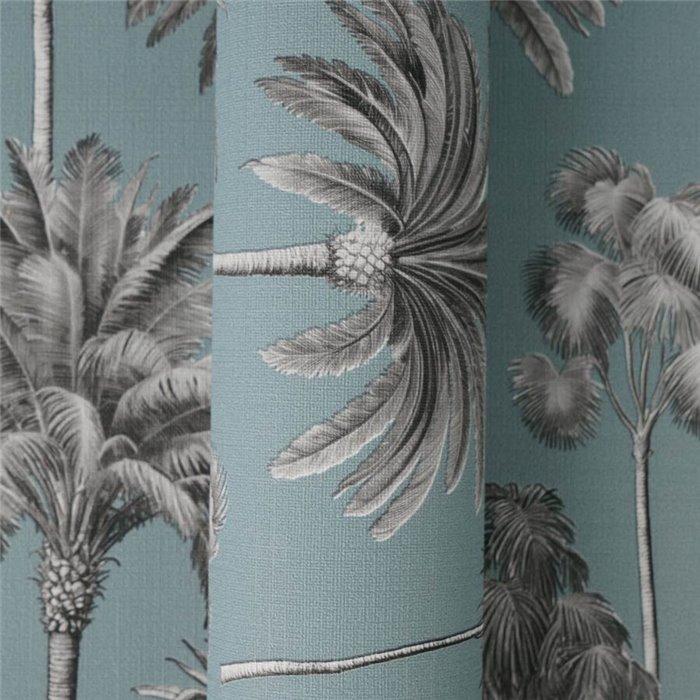 Papeldecor|Papier peint palmiers bleu turquoise|Locaux commerciaux