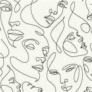 Papeldecor|Papel pintado moderno rostros figurativos|Salón