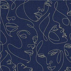 Papeldecor|Papel pintado contemporáneo rostros figurativos|Salón