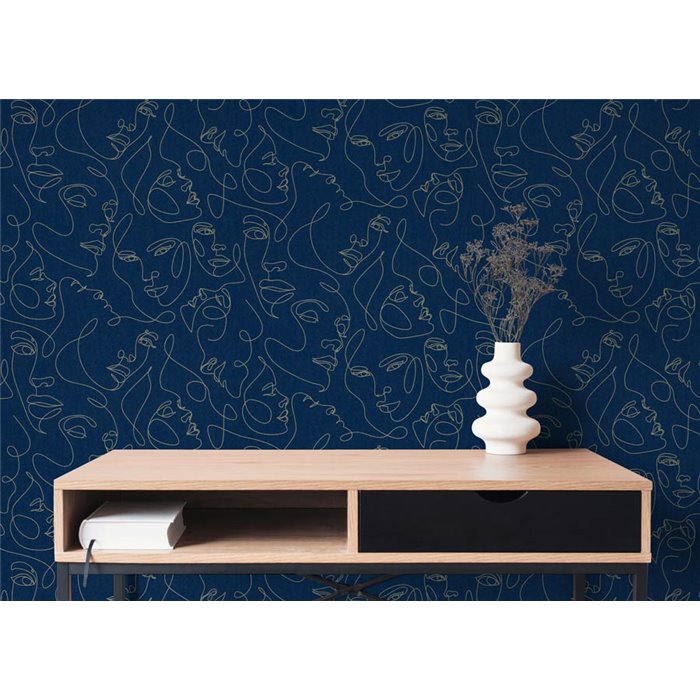 Papeldecor|Modern figurative face wallpaper|Living Room