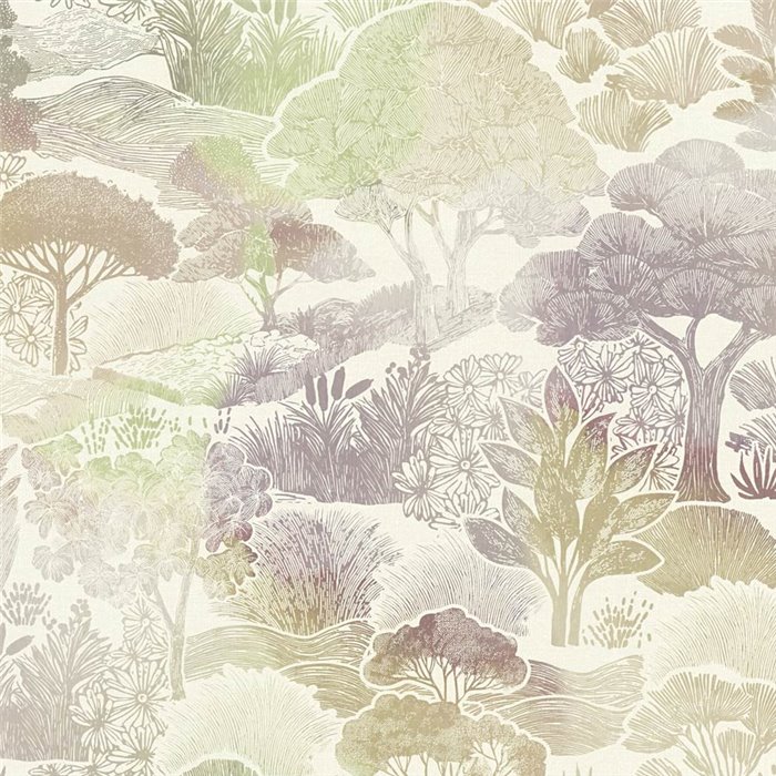 Papeldecor|Papier peint paysage oriental tons pastel|Salón