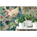 Papeldecor|Papier peint botanique oriental beige et vert|Oriental