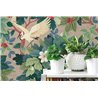 Papeldecor|Papier peint botanique oriental beige et vert|Oriental
