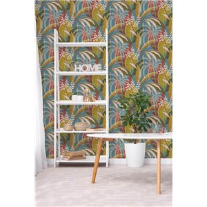 Papeldecor|Asian botanical wallpaper blue and green|Oriental 2