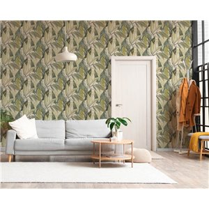 Papeldecor|Papier peint botanique asiatique bleu et vert|Oriental 2