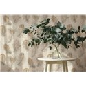 Papeldecor|Peacock feather wallpaper beige tones|Hospitality