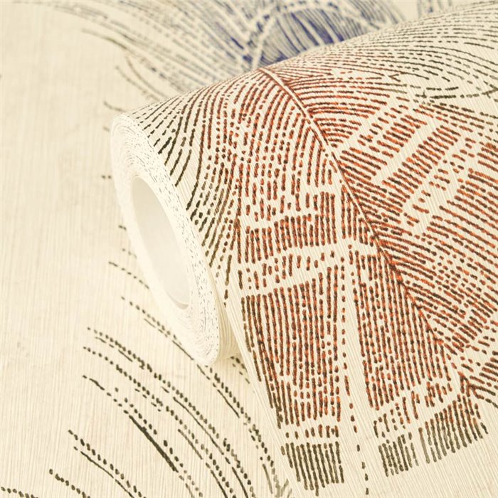 Papeldecor|Pfauenfeder Tapete mehrfarbig|Wohnen