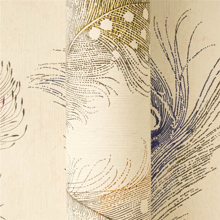 Papeldecor|Peacock feather wallpaper multicolour|Living Room
