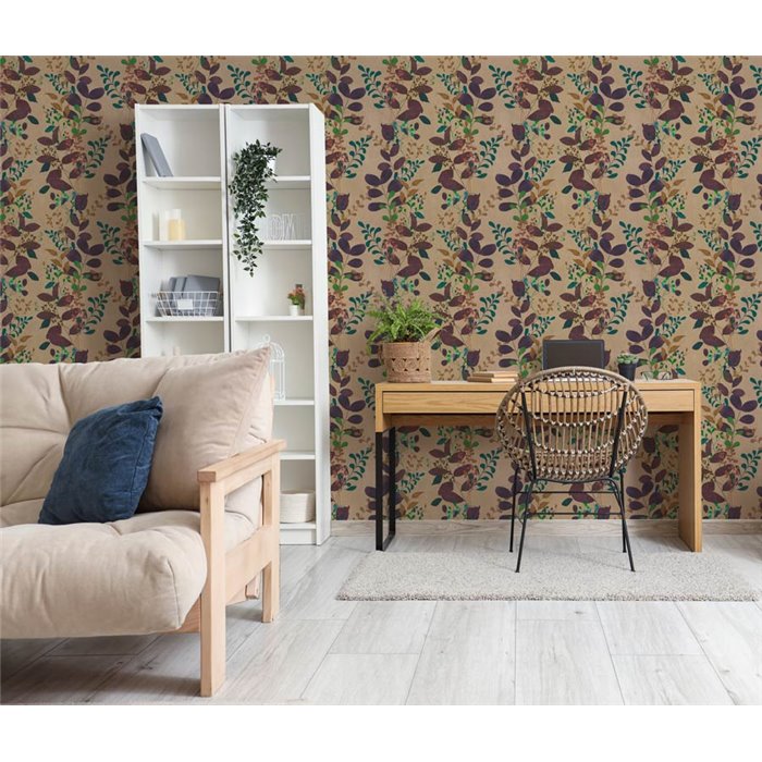 Papeldecor|Climbing plant wallpaper brown|Floral