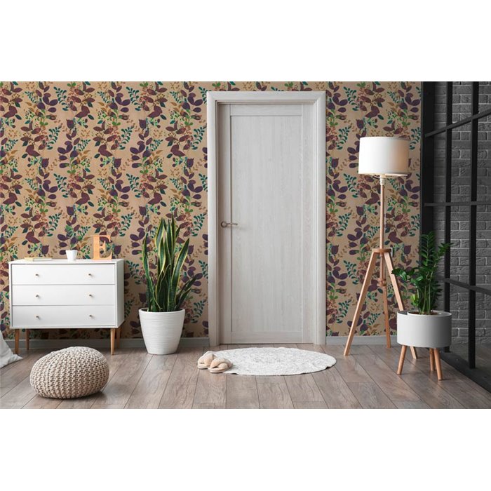 Papeldecor|Papel pintado plantas trepadoras marrón|Floral