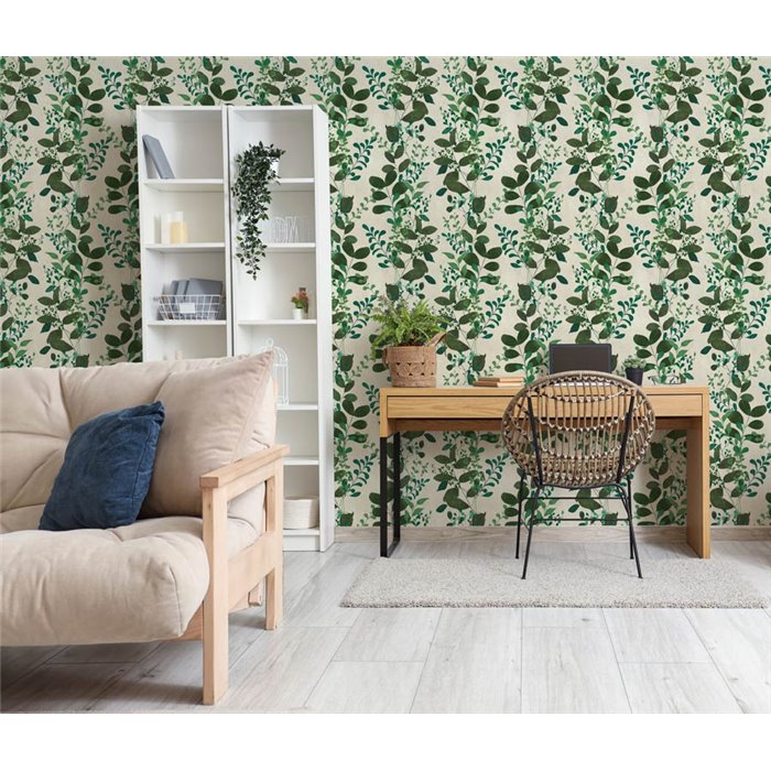 Papeldecor|Papel pintado plantas trepadoras verde|Floral