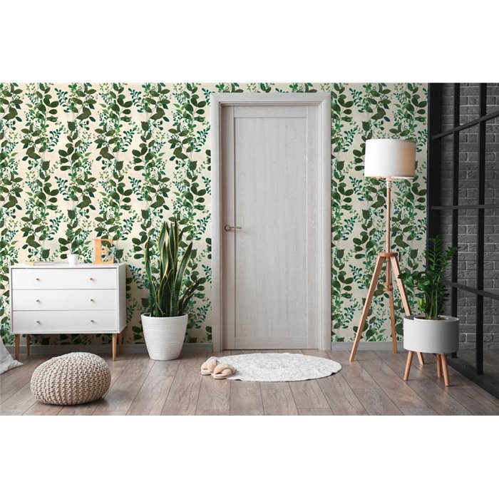 Papeldecor|Papel pintado plantas trepadoras verde|Floral