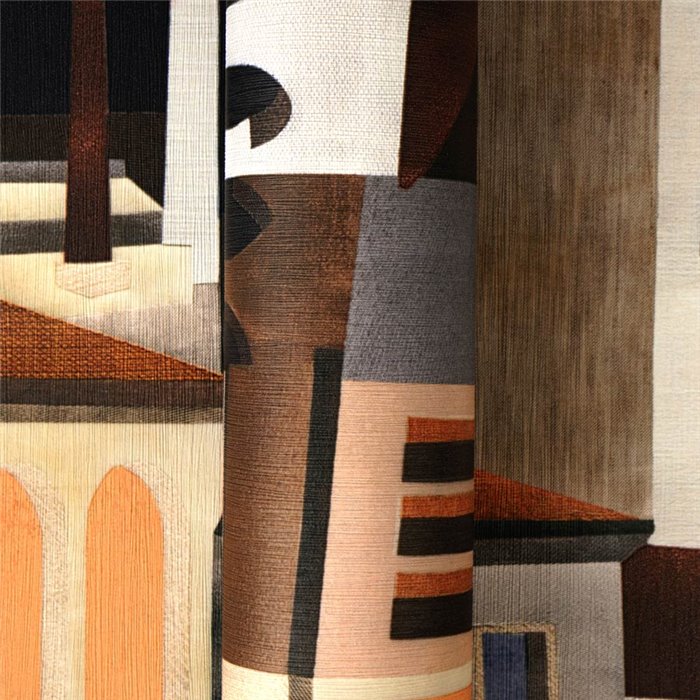 Papeldecor|Papier peint mosaïque architecturale marron|Mosaïque