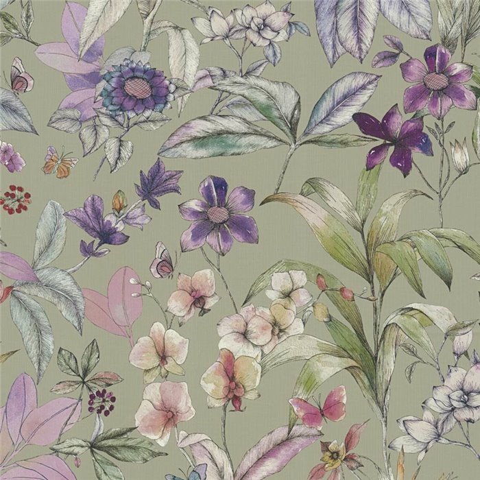 Papeldecor|Papier peint floral tons verts|Chambres