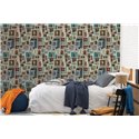 Papeldecor|Figurative Tapete Tiercollage|Schlafzimmer