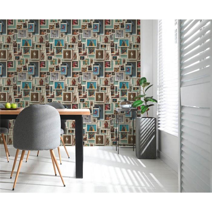 Papeldecor|Figurative Tapete Tiercollage|Schlafzimmer