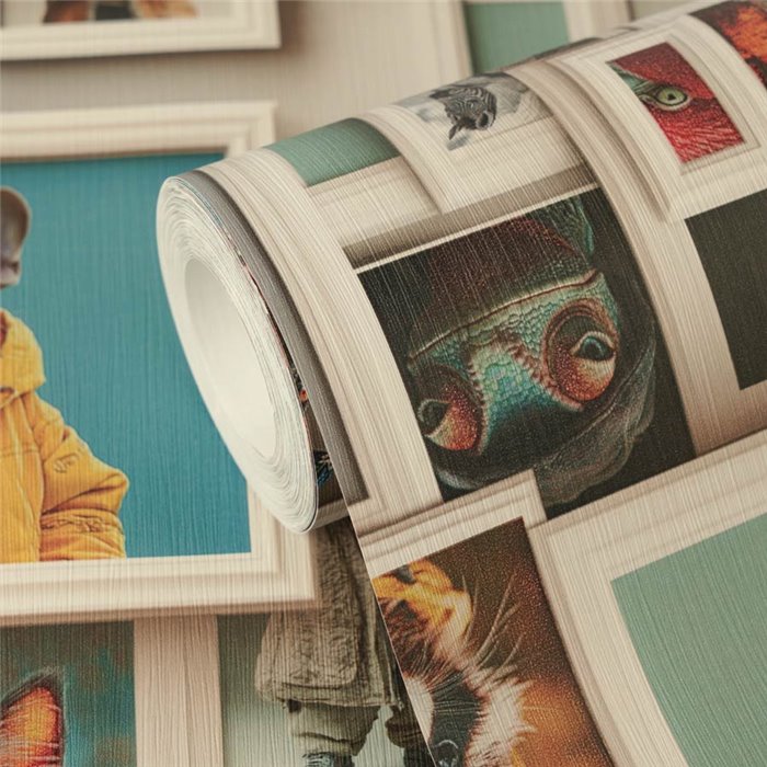 Papeldecor|Figurative animal collage wallpaper|Bedrooms