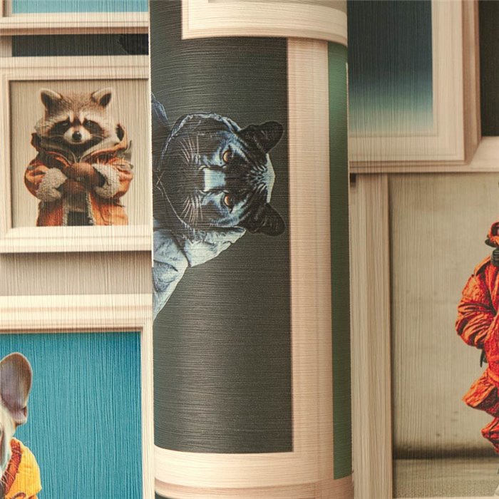 Papeldecor|Figurative Tapete Tiercollage|Schlafzimmer