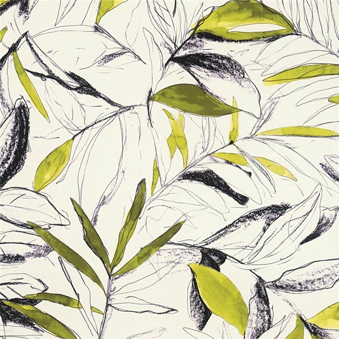 Papeldecor|Papier peint moderne motif tropical blanc et vert|Salón