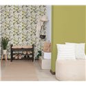 Papeldecor|Modern tropical pattern wallpaper white and green|Living Room