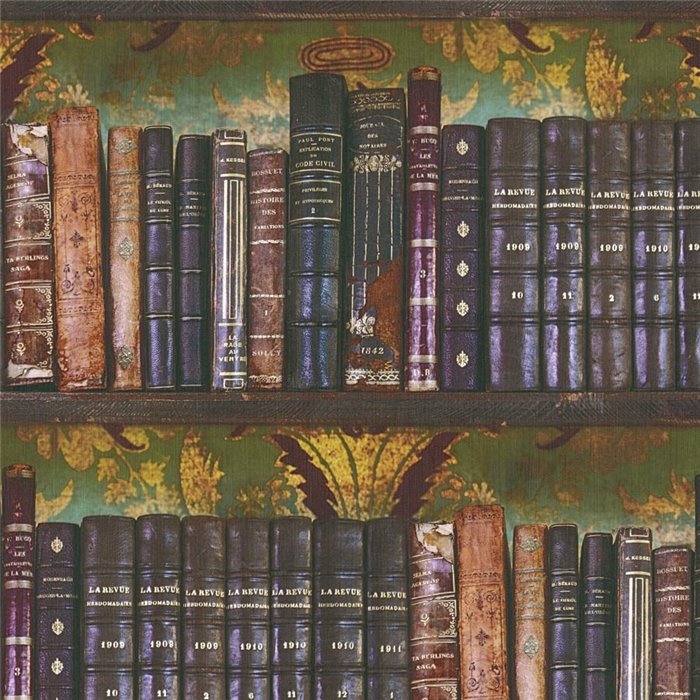 Papeldecor|Vintage Bibliothek Tapete mehrfarbig|Versatile
