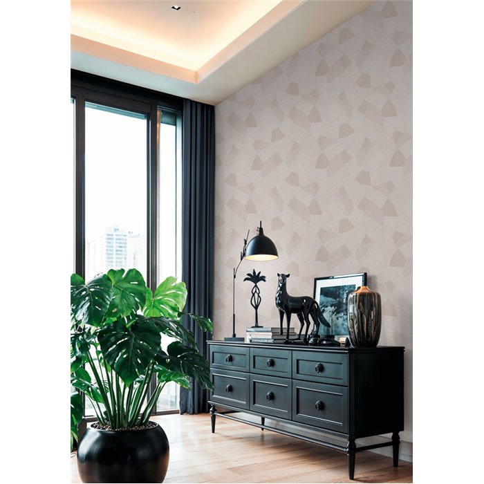 Papeldecor|Papier peint géométrique moderne gris clair|Hôtellerie