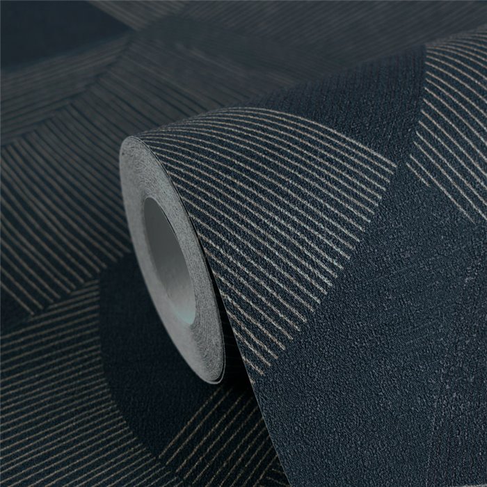 Papeldecor|Papel pintado moderno abstracto azul y plateado|Hosteleria