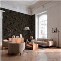 Papeldecor|Papier peint géométrique moderne noir métallisé|Chambres