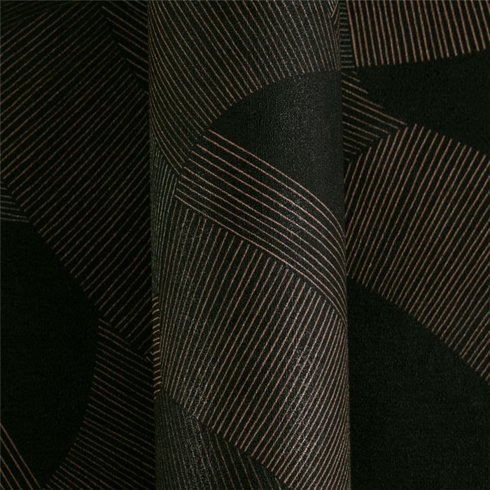 Papeldecor|Papel pintado moderno geométrico negro metalizado|Dormitorio