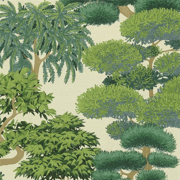 Papeldecor|Tropische Landschaftstapete grün|Schlafzimmer