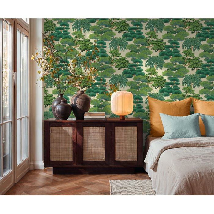 Papeldecor|Papier peint paysage tropical vert|Chambres
