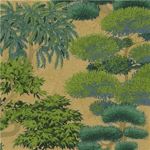 Papeldecor|Papel pintado paisaje tropical verde|Dormitorio