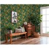Papeldecor|Tropical landscape wallpaper yellow and green|Hospitality