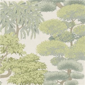 Papeldecor|Papel pintado paisaje tropical verde|Dormitorio