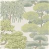 Papeldecor|Oriental landscape wallpaper white and green|Bedrooms