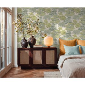 Papeldecor|Tropical landscape wallpaper green|Bedrooms 2