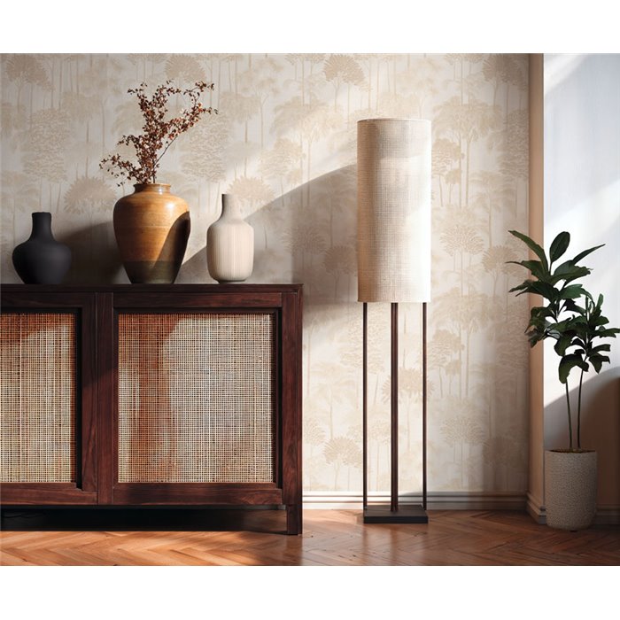 Papeldecor|Papel pintado colonial palmeras beige|Hosteleria