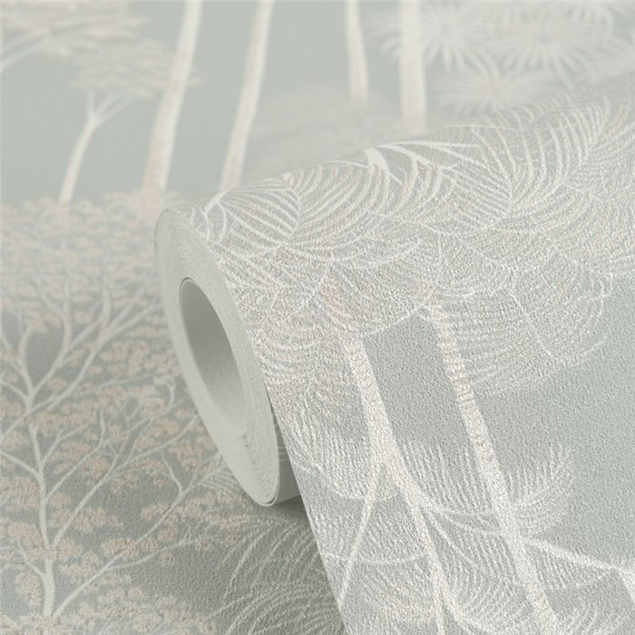 Papeldecor|Papel pintado colonial paisaje de palmeras verde claro|Hosteleria