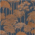 Papeldecor|Colonial palm forest wallpaper blue copper|Hospitality